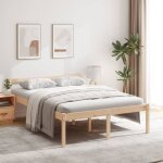 Cadre de lit bois de pin massif 140x190 cm