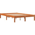 Cadre de lit cire marron 140x190 cm bois de pin massif