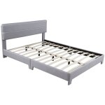 Cadre de lit design en lin gris 160x200 lincoln