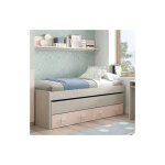 Usinestreet - lit enfant gigogne 190x90 cm et 180x90 cm gris et rose - alata