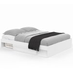 Idmarket - cadre de lit double salem avec rangements et sommier 160 x 200 cm blanc