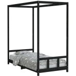 Cadre de lit pour enfants noir 90x190 cm bois de pin massif - vidaxl