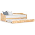 Cadre de lit extensible bois de pin 90x200 cm