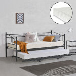Cadre de lit gigogne en métal second couchage hauteur ajustable rangeable sous sommier à lattes matelas ... Cadre de lit gigogne en métal second couchage hauteur ajustable rangeable sous sommier à lattes matelas ...