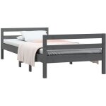 Cadre de lit sans matelas gris 75x190 cm bois de pin massif vidaxl