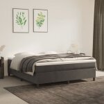 Sommier � ressorts de lit gris fonc� 160x200 cm velours