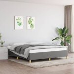 Sommier à ressorts de lit gris foncé 180x200 cm tissu Sommier à ressorts de lit gris foncé 180x200 cm tissu