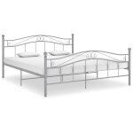 Cadre de lit gris m�tal 160x200 cm