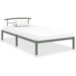 Cadre de lit gris m�tal 90 x 200 cm