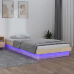 Cadre de lit � led 90x190 cm simple bois massif