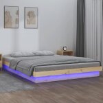 Cadre de lit � led sans matelas 140x190 cm bois massif vidaxl