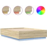 Cadre de lit avec led sans matelas ch�ne sonoma 120x200 cm vidaxl