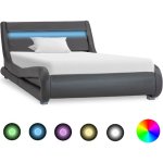 Vidaxl - cadre de lit avec led sans matelas gris similicuir 100x200 cm