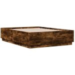 Cadre de lit avec led sans matelas chne fum 140x190 cm vidaxl