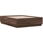 Vidaxl - cadre de lit avec led sans matelas ch�ne marron 140x190 cm