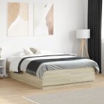 Cadre de lit avec lumires led chne sonoma 140x190 cm vidaxl