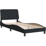 Cadre de lit avec lumires led noir 90x190 cm velours