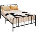 Costway cadre de lit m�tal 140x200cm avec 9 pieds pour adulte simple double, sommier plateforme avec ...