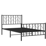 Cadre de lit m�tal sans matelas et pied de lit noir 100x200 cm vidaxl