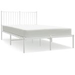 Cadre de lit m�tal sans matelas et t�te de lit blanc 120x190 cm vidaxl