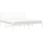 Cadre de lit métal sans matelas et tête de lit blanc 180x200 cm vidaxl Cadre de lit métal sans matelas et tête de lit blanc 180x200 cm vidaxl