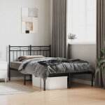 Cadre de lit m�tal sans matelas avec t�te de lit noir 120x190cm vidaxl