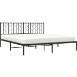 Cadre de lit métal sans matelas et tête de lit noir 180x200 cm vidaxl Cadre de lit métal sans matelas et tête de lit noir 180x200 cm vidaxl