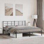 Cadre de lit m�tal sans matelas et t�te de lit noir 180x200 cm vidaxl