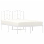 Vidaxl - cadre de lit mtal sans matelas et tte de lit blanc 120x190 cm