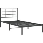 Cadre de lit m�tal sans matelas avec t�te de lit noir 90x190 cm vidaxl