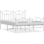 Cadre de lit m�tal avec t�te de lit - pied de lit blanc 140x190