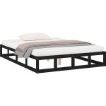 Cadre de lit sans matelas noir 140x200 cm bois massif vidaxl