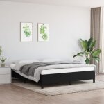 The living store cadre de lit sans matelas noir 160x200 cm tissu - cadre de lit - lit double - literie ...