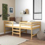 Vidaxl ? cadre de lit simple 90x200 cm en bois de pin massif ? design rustique ? �paisseur de matelas ...