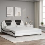 Cadre de lit sans matelas blanc et noir 180x200 cm similicuir vidaxl