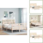 Cadre de lit sans matelas bois massif - lit bois - cadre lit - lit double - lit design - chambre � coucher ...