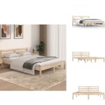 Cadre de lit sans matelas bois de pin massif 140x190 cm - cadre de lit - lit en bois - lit double - bois ...
