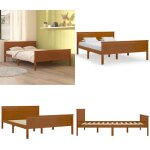 Vidaxl - cadre de lit sans matelas marron miel pin massif 160x200 cm - cadre de lit - lit double - bois ... Vidaxl - cadre de lit sans matelas marron miel pin massif 160x200 cm - cadre de lit - lit double - bois ...