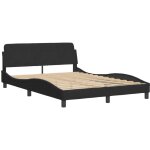 Cadre de lit sans matelas noir 140x190 cm velours vidaxl
