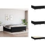 Cadre de lit sans matelas noir 180x200 cm tissu - cadre de lit - lit double - literie - meuble chambre ...