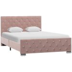 Cadre de lit sans matelas rose velours 120x200 cm vidaxl