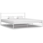 Cadre de lit sans matelas et t�te de lit blanc m�tal 160x200 cm vidaxl