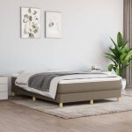 Sommier à ressorts de lit taupe 140x190 cm tissu Sommier à ressorts de lit taupe 140x190 cm tissu