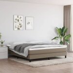 Sommier à ressorts de lit taupe 180x200 cm tissu Sommier à ressorts de lit taupe 180x200 cm tissu
