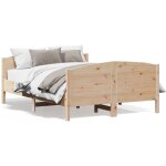 Cadre de lit avec tte de lit 140x190 cm bois de pin massif