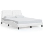 Vidaxl - cadre de lit avec tte de lit blanc 140x190 cm similicuir