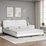 Cadre de lit avec tte de lit blanc 180x200 cm similicuir