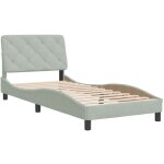 Cadre de lit sans matelas gris clair 90x190 cm velours vidaxl