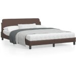 Cadre de lit avec tte de lit marron 160x200 similicuir