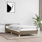 Cadre de lit avec t�te de lit taupe 90x190 cm tissu